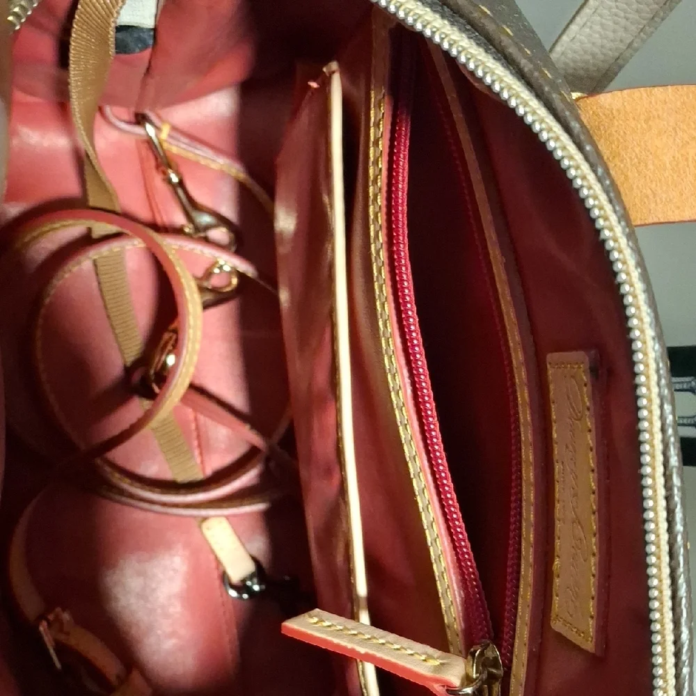 Dooney & Bourke Chocolate and Caramel Duffel Bag - Picture 3 of 6